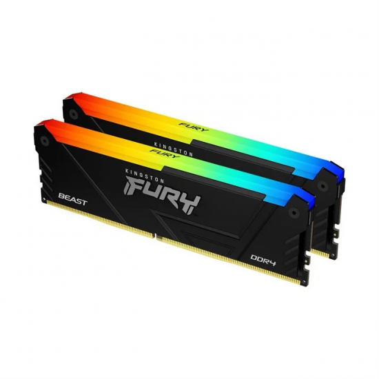 Kingston Technology FURY Beast 16GB 3200MT/s DDR4 CL16 DIMM (Kit of 2) RGB, 16 GB, 2 x 8 GB, DDR4, 1600 MHz, 288-pin DIMM