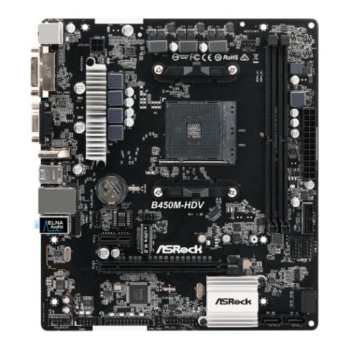 CPU ASRock B450M-HDV + AMD Ryzen 5 5500 ASRock B450M-HDV R4.0 Socket AM4/ AMD Promontory B450/ DDR4