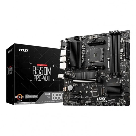 MSI B550M PRO-VDH Motherboard AMD B550 Socket AM4 Micro ATX
