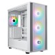 Cooler Master MasterBox 600 Gaming Case w/ Glass Side, E-ATX, 4x ARGB Fans, ARGB Fan Hub, FineMesh Front, USB-C, Asus BTF Compatible, White