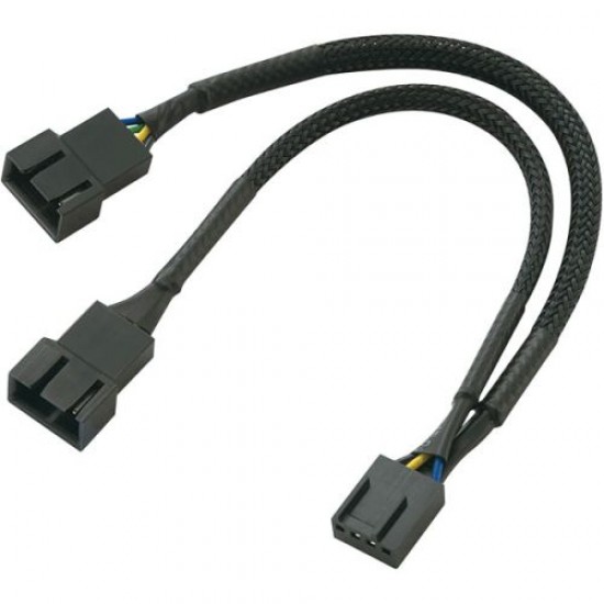 Akasa PWM Fan Splitter Cable, 2 PWM Fans from Single PWM Header, 15cm Akasa PWM Fan Splitter Cable, 2 PWM Fans from Single PWM Header, 15cm