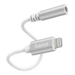 Hama Lightning Male to 3.5mm Jack Female Cable, Ultra-Thin & Flexible Cable, MFI Certified
