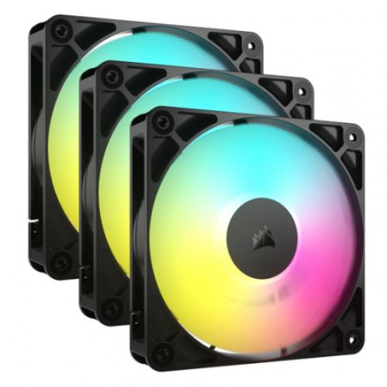 Corsair RS120 ARGB PWM 12cm Case Fans (3 Pack), Magnetic Dome Bearing, Daisy-Chain 4-Pin, 2100 RPM, AirGuide Tech, Black Corsair RS120 ARGB PWM 12cm Case Fans (3 Pack), Magnetic Dome Bearing, Daisy-Chain 4-Pin, 2100 RPM, AirGuide Tech, Black