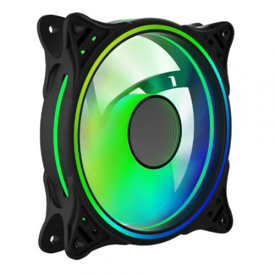 Vida Infinity01 12cm ARGB Dual Ring PWM Case Fan, Hydraulic Bearing, Infinity Mirror Effect, 500-1500 RPM, Black Vida Infinity01 12cm ARGB Dual Ring PWM Case Fan, Hydraulic Bearing, Infinity Mirror Effect, 500-1500 RPM, Black