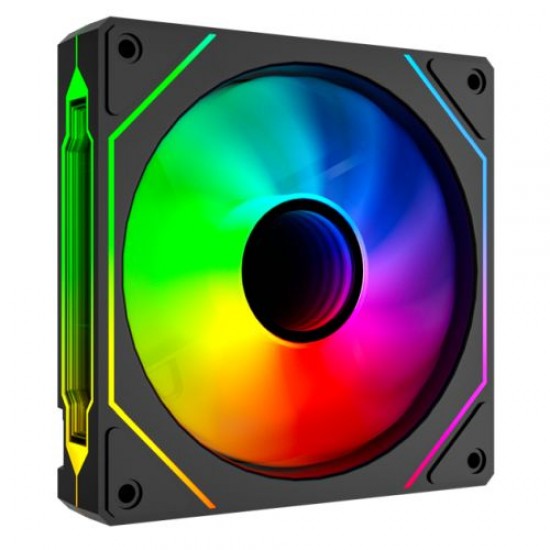 Vida Infinity02 12cm ARGB PWM Case Fan, Hydraulic Bearing, Infinity Mirror Effect on Centre & Sides, 800-1800 RPM, Black Vida Infinity02 12cm ARGB PWM Case Fan, Hydraulic Bearing, Infinity Mirror Effect on Centre & Sides, 800-1800 RPM, Black