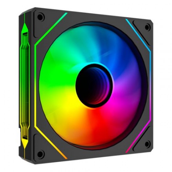 Vida Infinity02 Reverse Blade12cm ARGB PWM Case Fan, Hydraulic Bearing, Infinity Mirror Effect on Centre & Sides, 800-1800 RPM, Black Vida Infinity02 Reverse Blade12cm ARGB PWM Case Fan, Hydraulic Bearing, Infinity Mirror Effect on Centre & Sides, 800-1800 RPM, Black