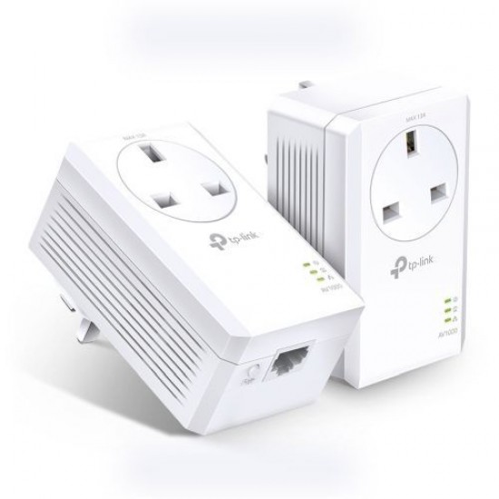 TP-LINK (TL-PA7017P KIT) AV1000 GB Powerline Adapter Kit, 1-Port, AC Pass Through TP-LINK (TL-PA7017P KIT) AV1000 GB Powerline Adapter Kit, 1-Port, AC Pass Through