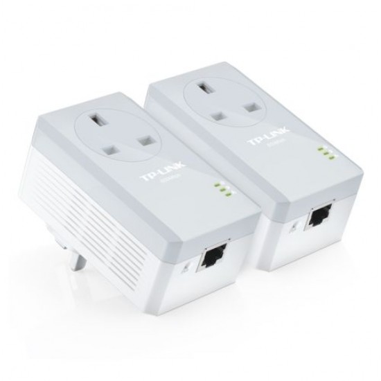 TP-LINK (TL-PA4010P KIT) AV600 10/100 Powerline Adapter Kit, 1-Port, AC Pass Through TP-LINK (TL-PA4010P KIT) AV600 10/100 Powerline Adapter Kit, 1-Port, AC Pass Through