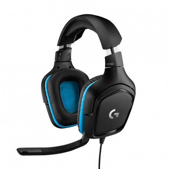 Logitech G G432 7.1 Surround Sound Wired Gaming Headset Head-band Black, Blue