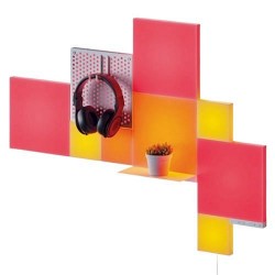 Nanoleaf RGB Blocks Combo XL Starter Kit (10-Pack), Create an Illuminated Display, Mix of Panel Sizes, Pegboard & Shelf, Screen Mirror/Music Reaction, App/Voice/Manual Control