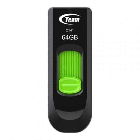 Team 64GB C141 Green USB 2.0 Memory Pen, Retractable Design, Ultra-thin 9.5mm Team 64GB C141 Green USB 2.0 Memory Pen, Retractable Design, Ultra-thin 9.5mm