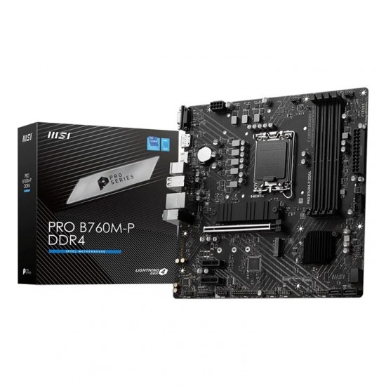 MSI PRO B760M-P DDR4 Motherboard Intel B760 LGA 1700 Micro ATX