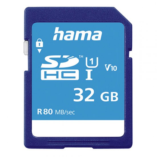 Hama 32GB SDHC Card, UHS-I Class 10, 80MB/s Hama 32GB SDHC Card, UHS-I Class 10, 80MB/s