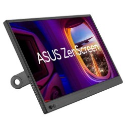 Asus 15.6" FHD IPS Portable Monitor (ZenScreen MB169CK), 1920 x 1080, USB-C, USB-powered, Ultraslim, Eye Care, Auto-Rotate, 360° Kickstand