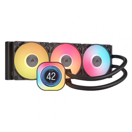 Corsair iCUE LINK TITAN 360 RX LCD RGB Liquid CPU Cooler, RX120 RGB Magnetic Dome Fans, Personalised LCD Screen, iCUE LINK Hub Included, Black Corsair iCUE LINK TITAN 360 RX LCD RGB Liquid CPU Cooler, RX120 RGB Magnetic Dome Fans, Personalised LCD Screen, iCUE LINK Hub Included, Black