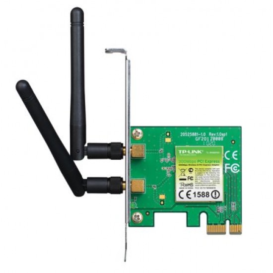 TP-LINK (TL-WN881ND) 300Mbps Wireless N PCI Express Adapter, 2 Detachable Antennas, Low Profile Bracket TP-LINK (TL-WN881ND) 300Mbps Wireless N PCI Express Adapter, 2 Detachable Antennas, Low Profile Bracket