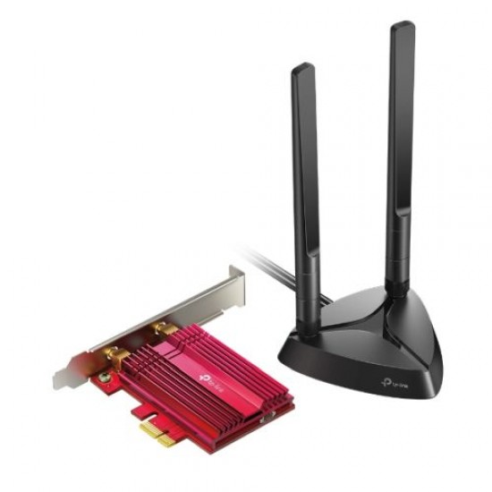 TP-LINK (Archer TX3000E) AX3000 (574+2402) Wireless Dual Band PCI Express Wi-Fi 6 Adapter, Bluetooth 5.0, WPA3, Magnetized Base TP-LINK (Archer TX3000E) AX3000 (574+2402) Wireless Dual Band PCI Express Wi-Fi 6 Adapter, Bluetooth 5.0, WPA3, Magnetized Base
